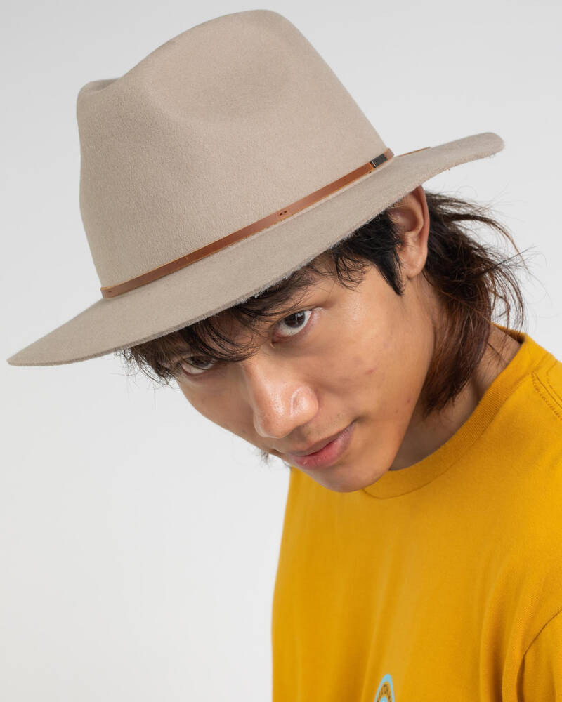 Brixton Wesley Felt Hat In Timberwolf - Fast Shipping & Easy Returns ...