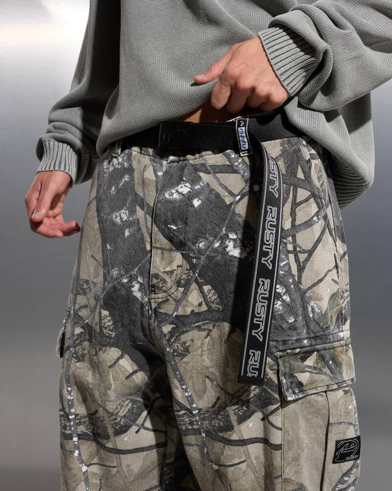 Rusty Jagged Reversible Web Belt for Mens