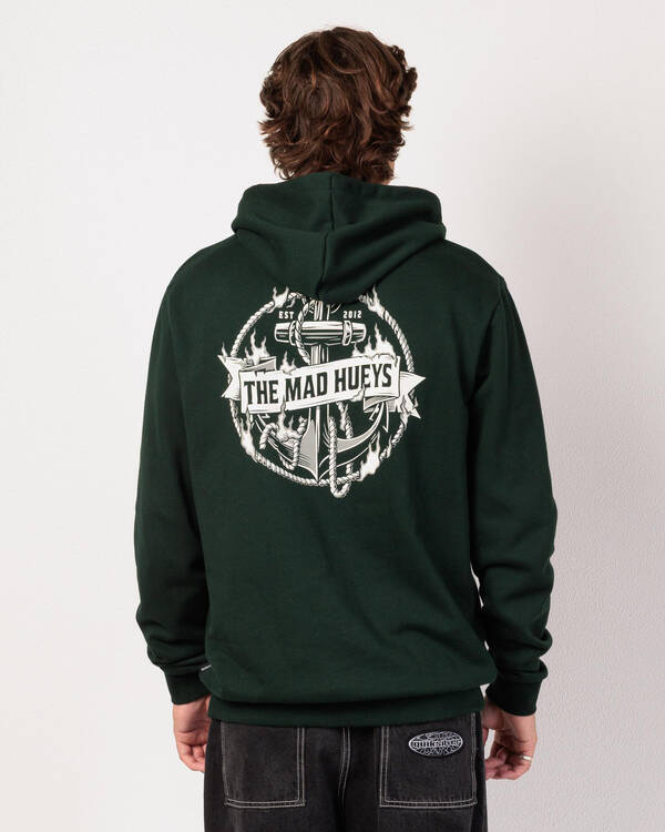The Mad Hueys Flame Anchor Hoodie for Mens