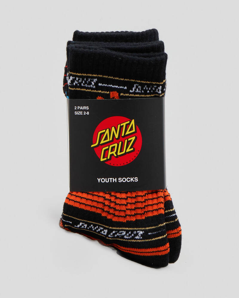 Santa Cruz Boys' Hand Hidden Stripe Crew Socks 2 Pack for Mens
