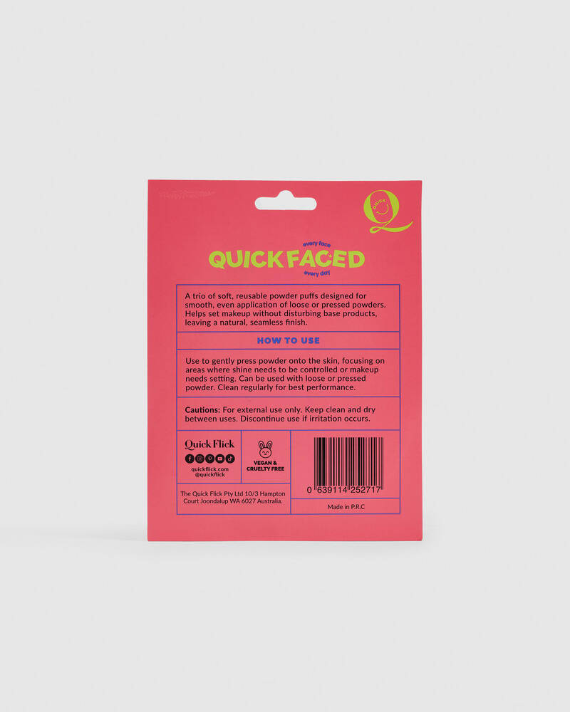 Quick Flick Quick Faced Powder Puff Trio for Womens