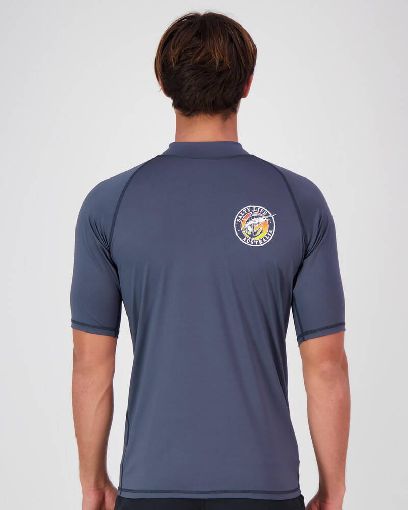 Salty Life Reflection Short Sleeve Rash Vest for Mens