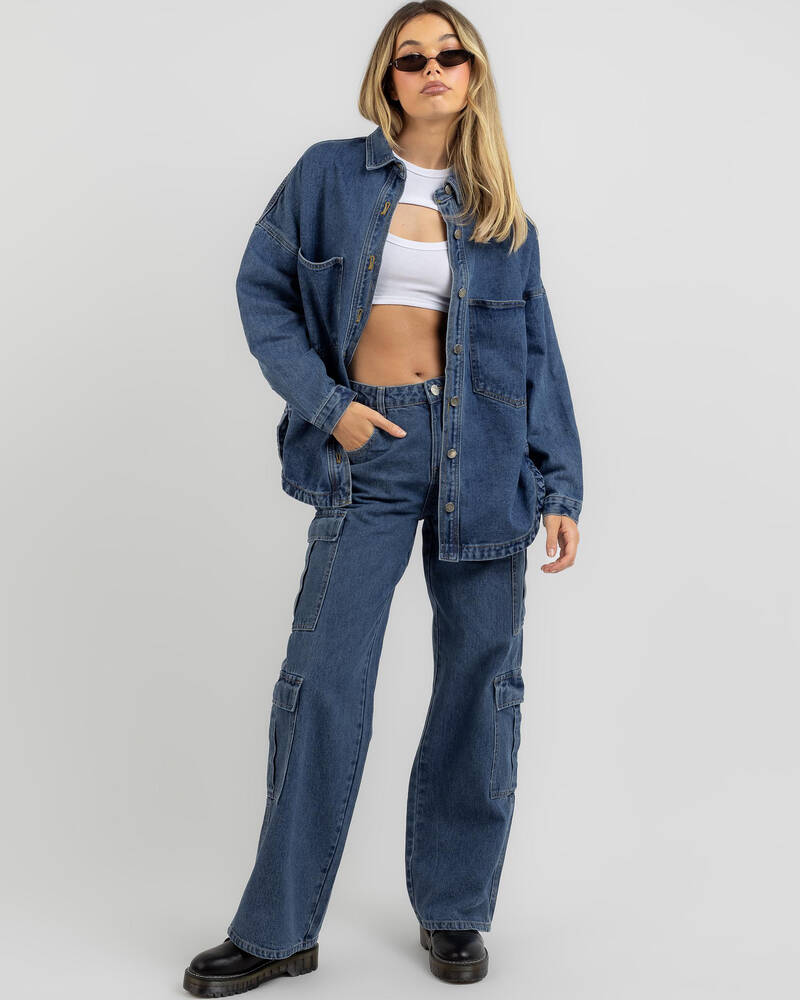 Paper Heart Phoenix Denim Shacket for Womens