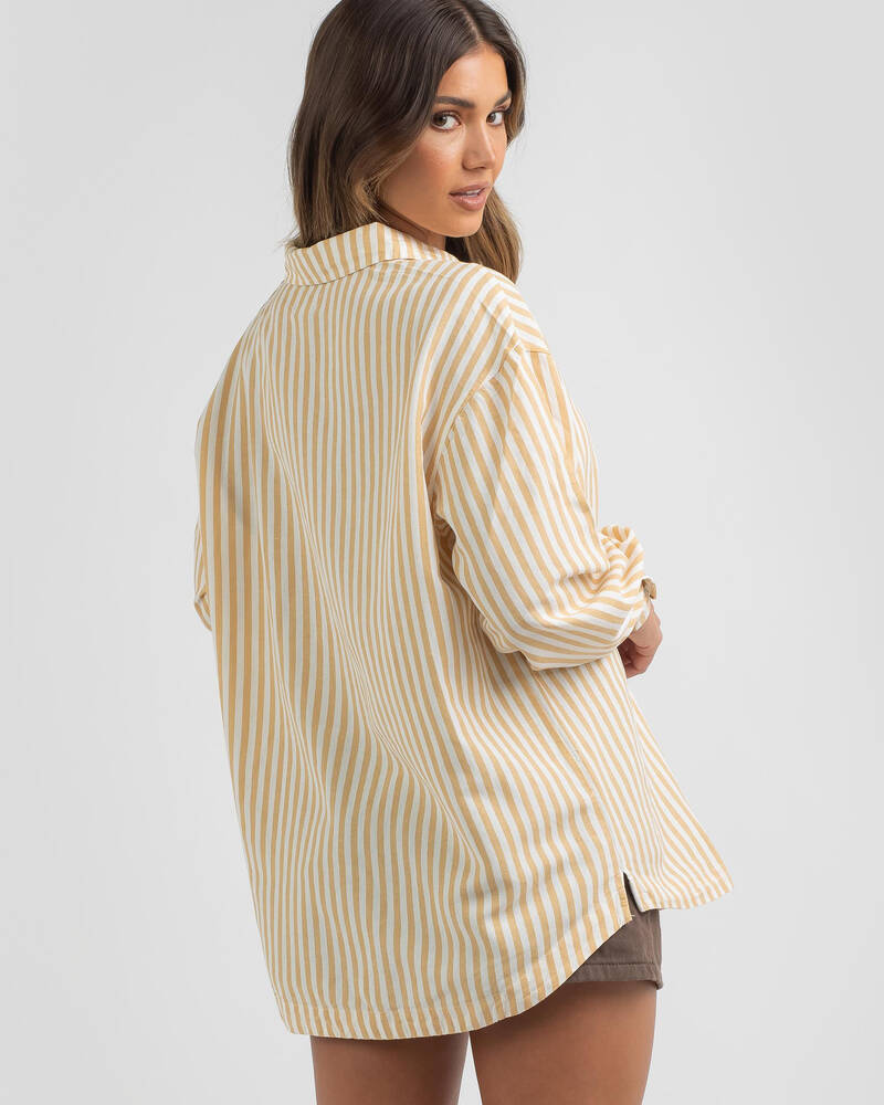 Rhythm Elmer Stripe Oversized Shirt for Womens