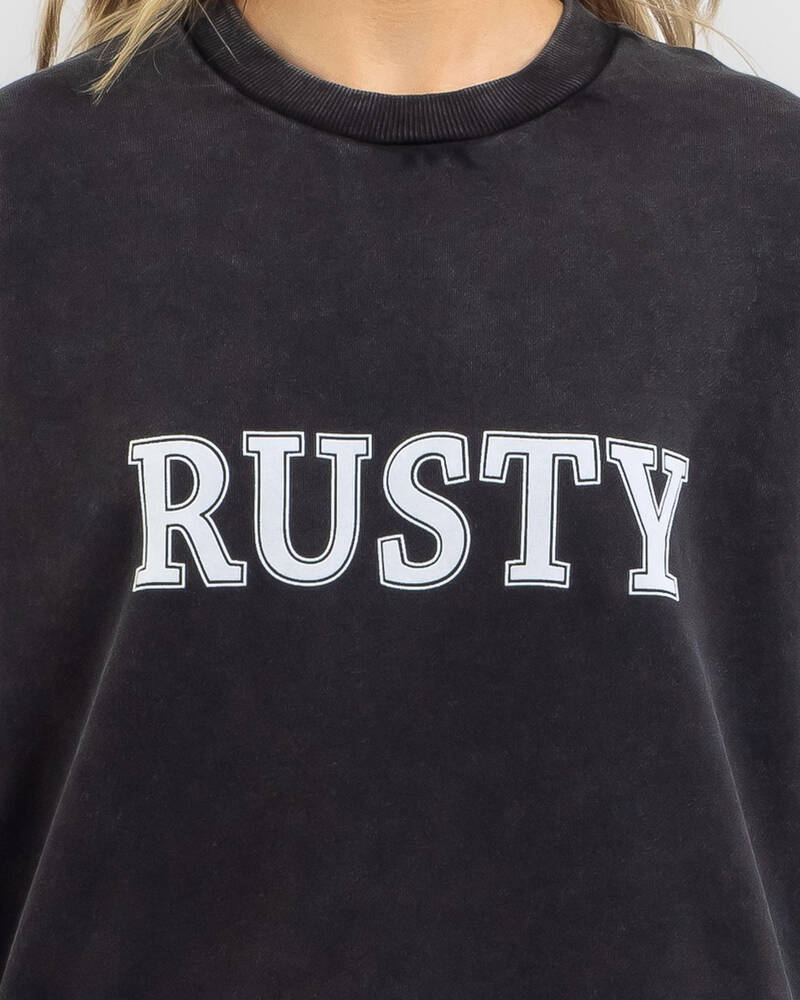 Rusty Logo Oversized Crewneck Sweatshirt for Womens