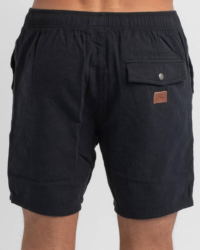 Rusty Overtone Linen 17" Elastic Shorts for Mens