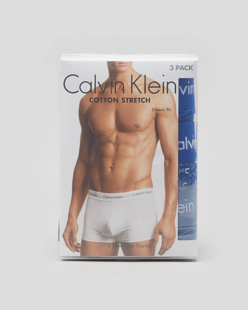 Calvin Klein Mens' Cotton Stretch Low Rise Trunk 3 Pack for Mens