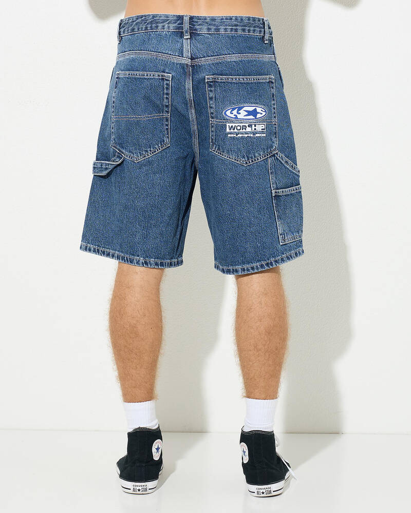 Worship Supplies Synth Carpenter Jean Shorts for Mens