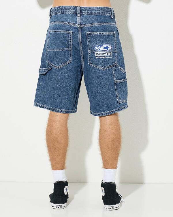 Worship Supplies Synth Carpenter Jean Shorts for Mens