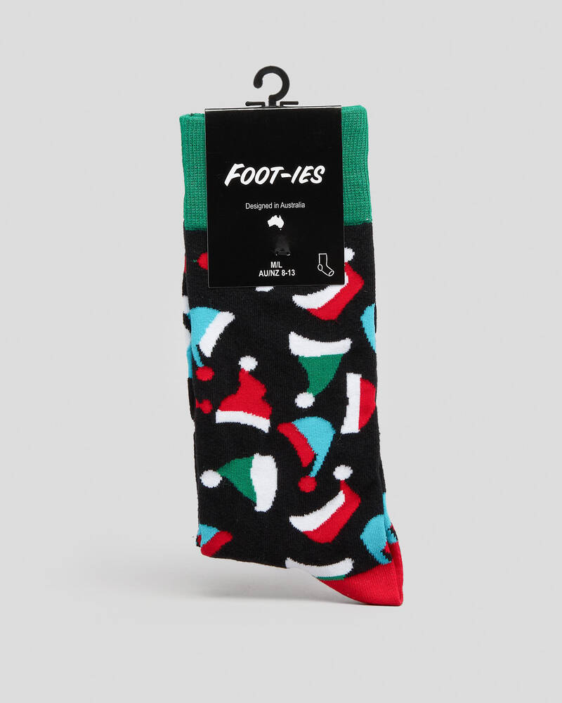 FOOT-IES Santa Hat Socks for Mens