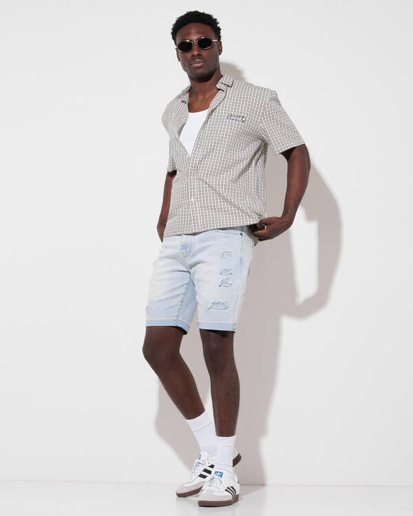 Lucid Rhodes Denim Walk Shorts for Mens