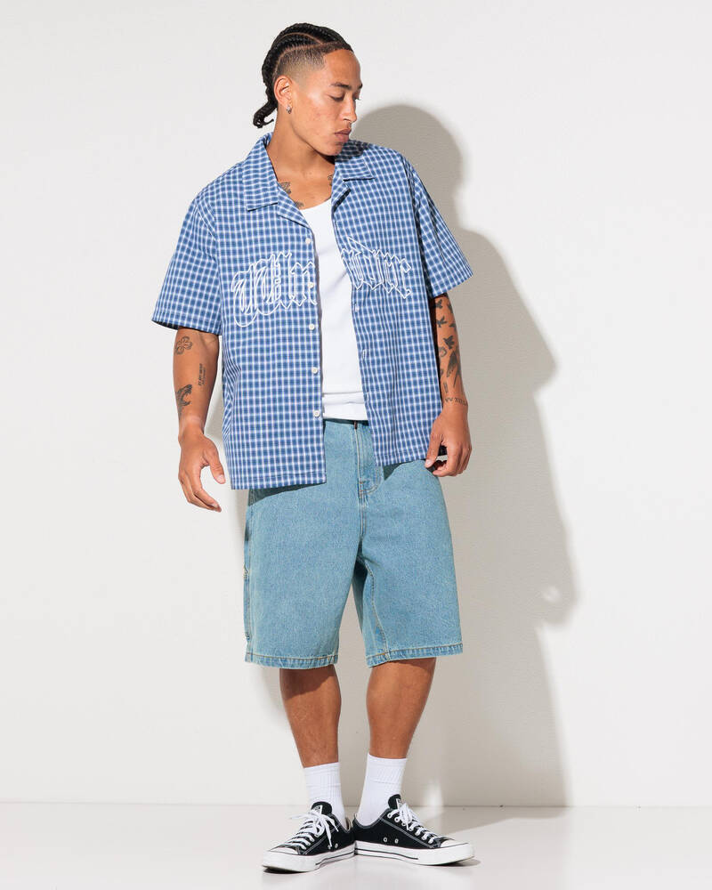 Wndrr Return Check Short Sleeve Shirt for Mens