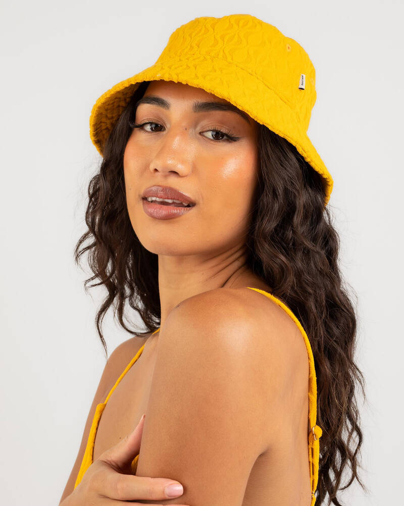 Shop Rhythm Ripple Terry Bucket Hat In Golden Fast Shipping & Easy
