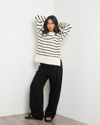 Mooloola Olivia Stripe Crew Neck Knit Jumper for Womens image number null