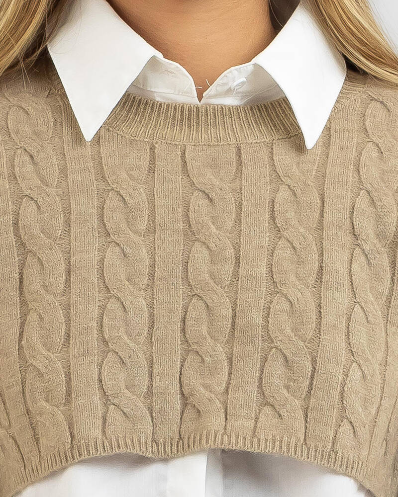 Ava And Ever Oxford Layered Cable Knit Jumper for Womens