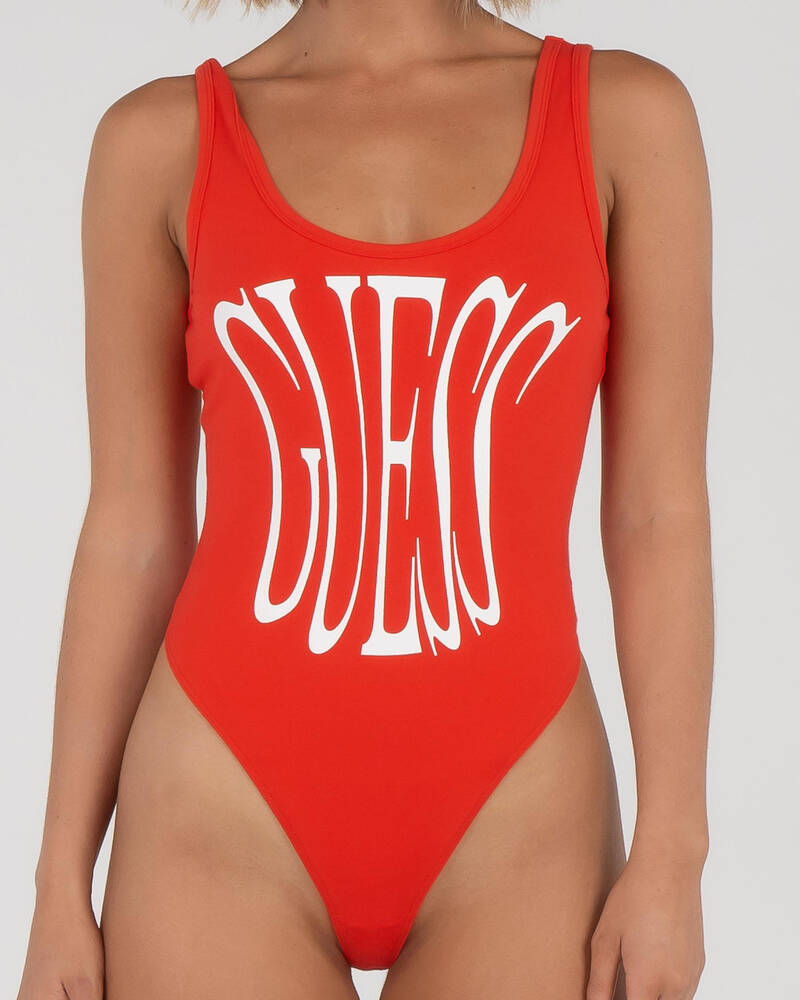 GUESS Jeans Corset Logo Bodysuit for Womens