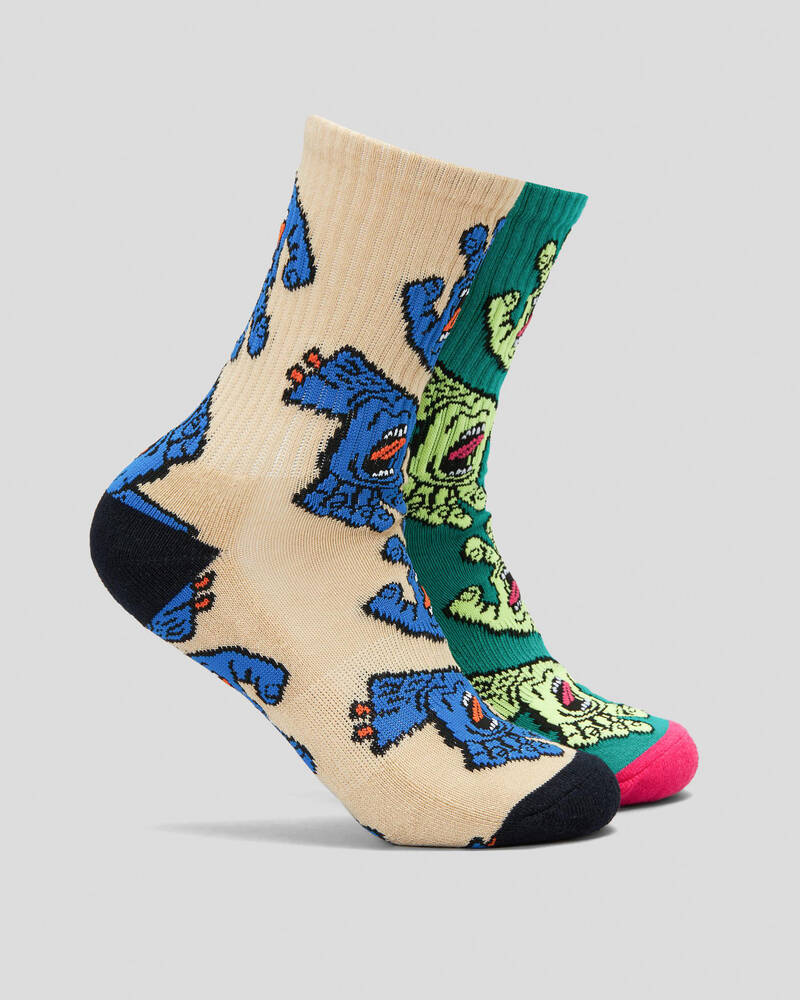 Santa Cruz Boys' Crowded Hand Socks 2 Pack for Mens