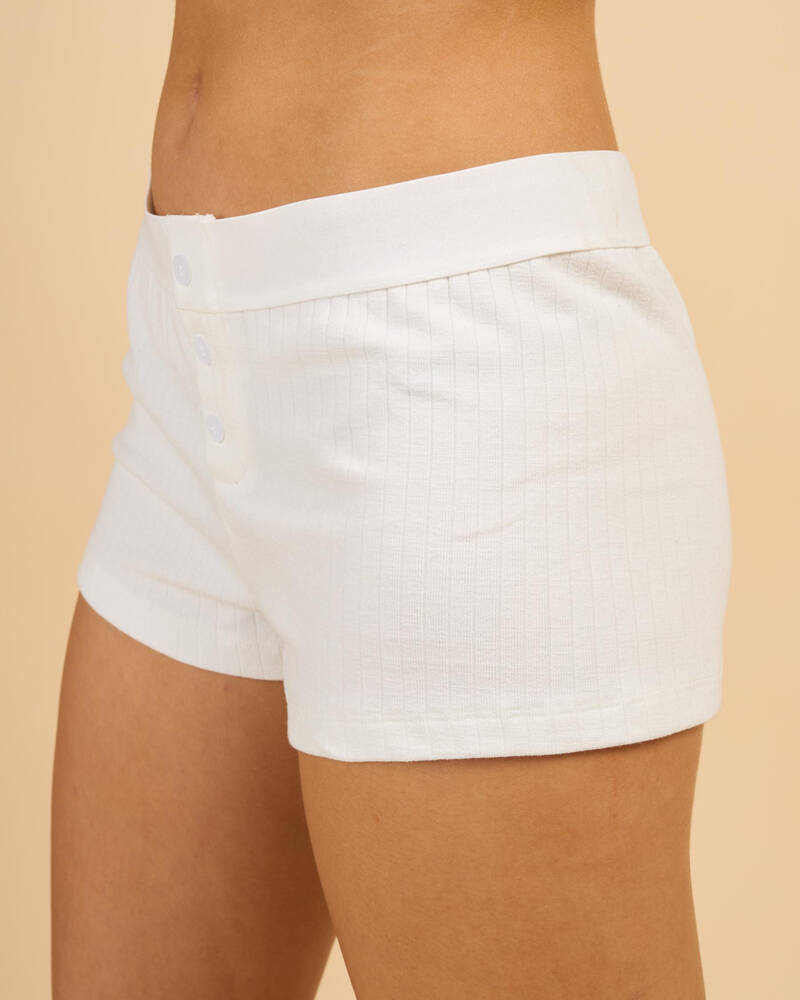 Malibu Lounge Ribbed Boyfriend Boxer Shorts for Womens