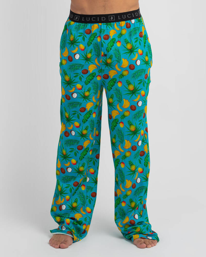 Lucid Tropical Zone Pyjama Pants In Cyan - Fast Shipping & Easy Returns ...
