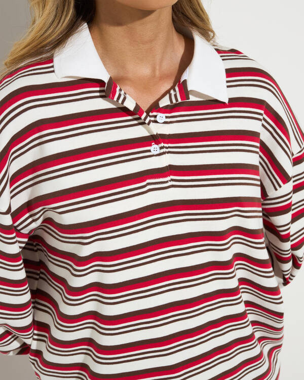 Mooloola Gwen Stripe Long Sleeve Top for Womens