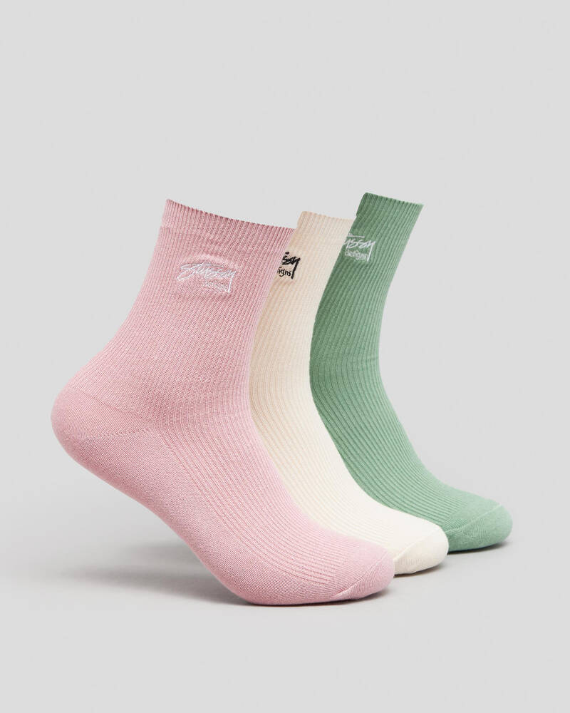 Stussy Womens Designs Rib Sock Pack for Womens