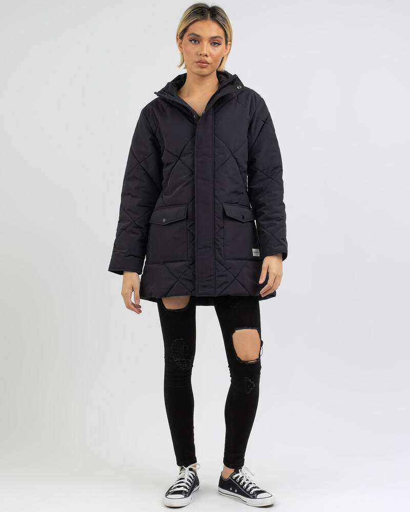 Shop Hurley Mid Puffer Jacket In Raven - Fast Shipping & Easy Returns ...