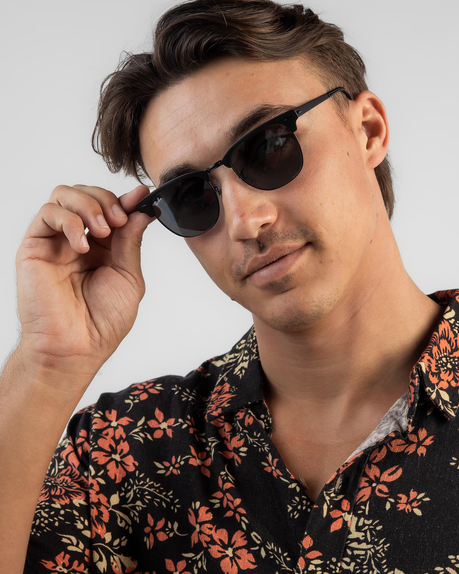 Ray-Ban 0RB3716 Clubmaster Metal Sunglasses In Matte Black On Black W/ Blue  - FREE* Shipping \u0026 Easy Returns - City Beach United States