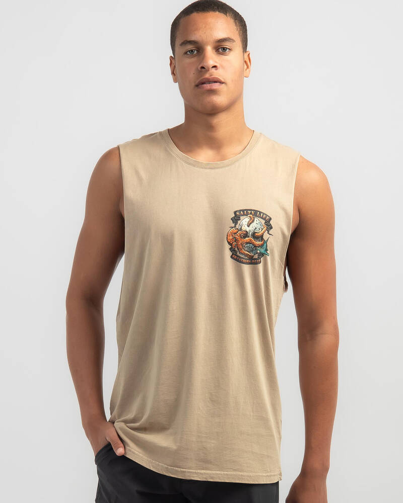 Salty Life Into The Deep Muscle Tank for Mens