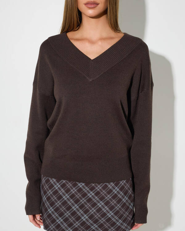Du Soleil Poppy V Neck Knit for Womens