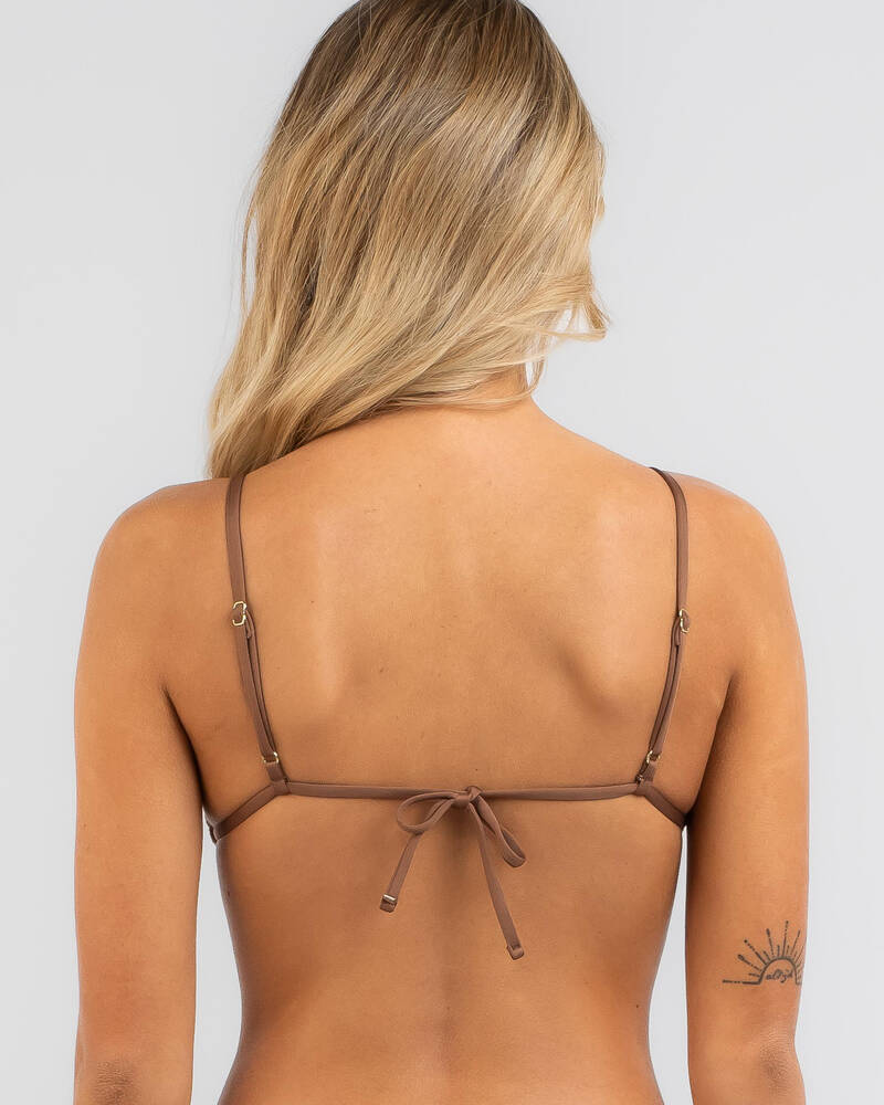 Rusty Sandalwood Triangle Bikini Top for Womens