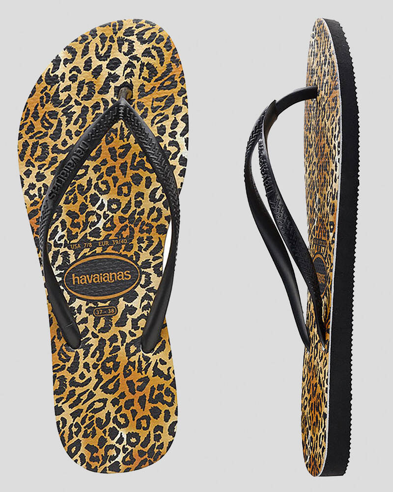 Havaianas Slim Leopard Print Thongs for Womens