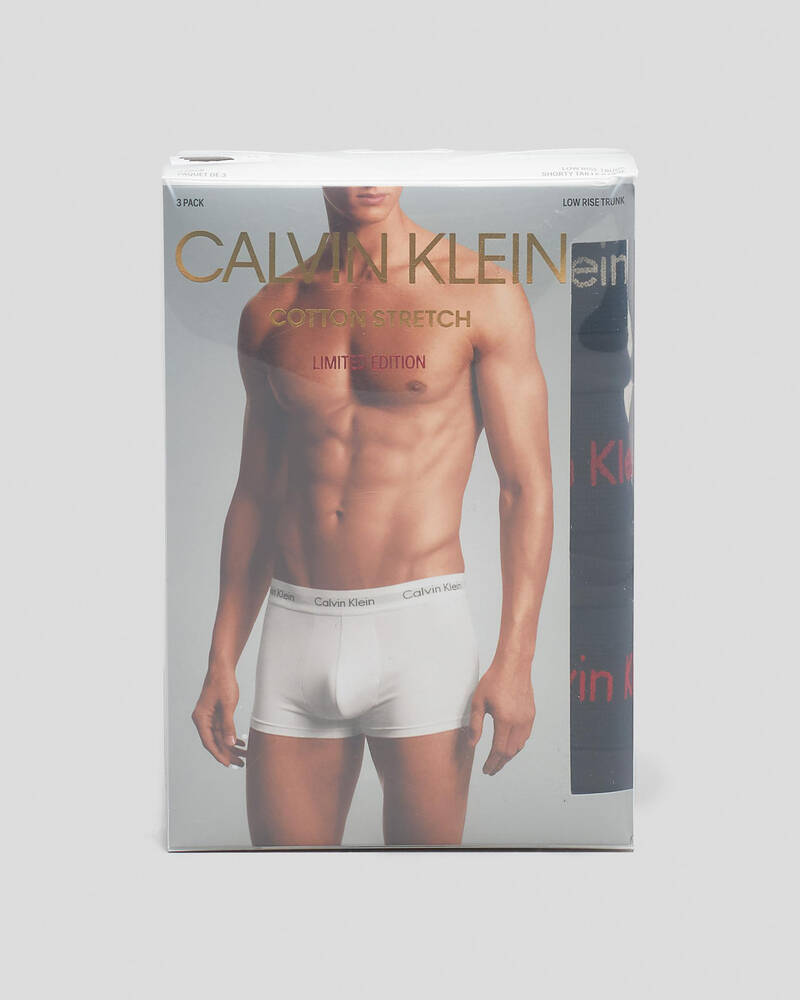 Calvin Klein Holiday Cotton Stretch Low Rise Trunks 3 Pack for Mens