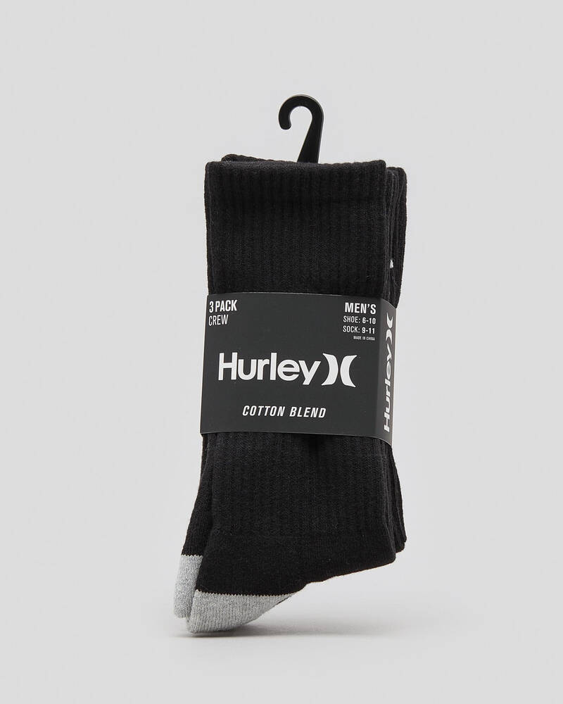Hurley Mens' 1/2 Crew Socks 3 Pack for Mens