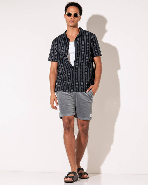 Skylark Shale Elastic Waist Shorts for Mens