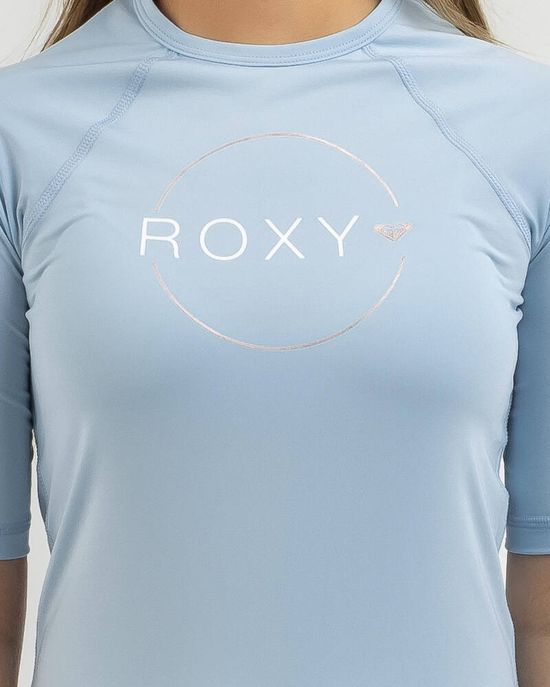 Roxy Girls' Beach Classics 3/4 Short Sleeve Rash Vest for Womens