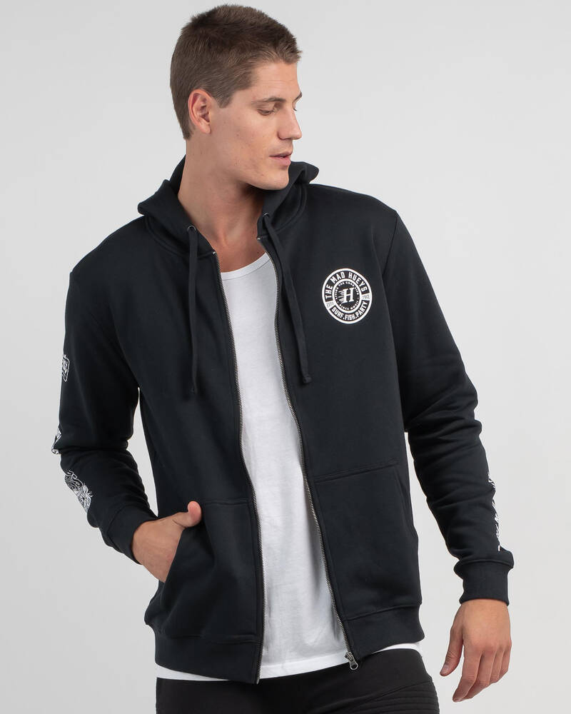 The Mad Hueys Stacked Zip Thru Hoodie for Mens
