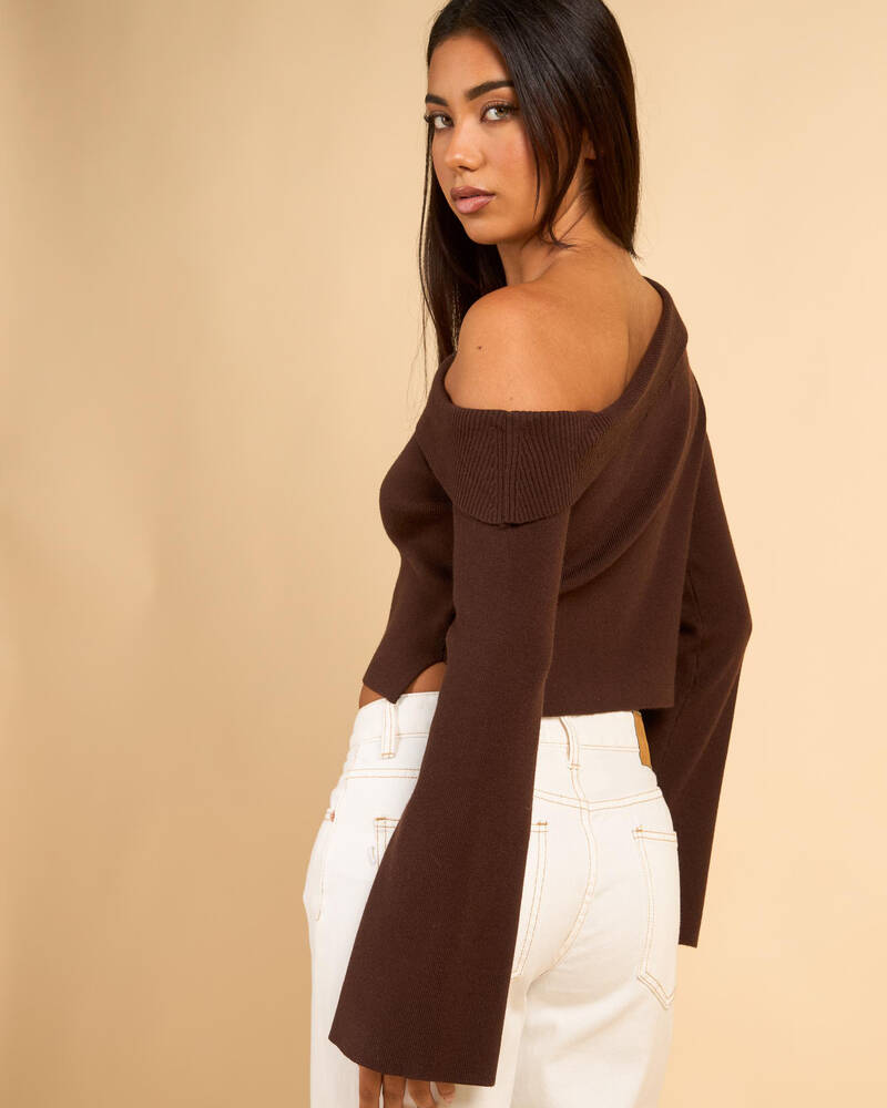 Mooloola Britney Off Shoulder Knit Top for Womens