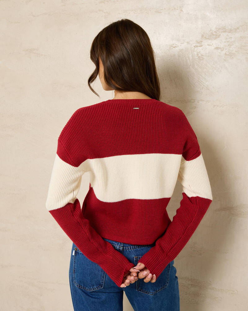 Ava And Ever Argus Stripe Crew Neck Knit Jumper for Womens
