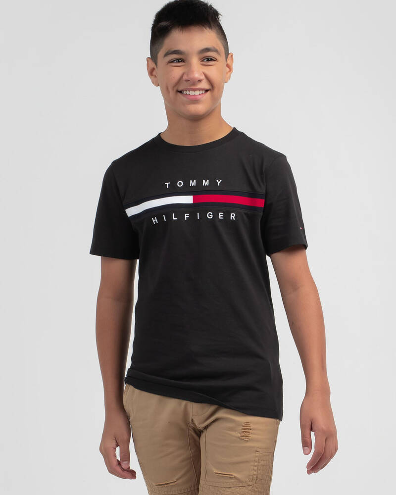 Tommy Hilfiger Boys' Flag Rib Insert T-Shirt for Mens