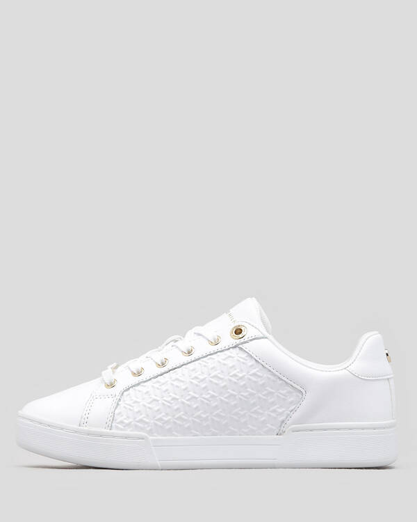 Tommy Hilfiger Womens TH Monogram Elevated Leather Shoes for Womens