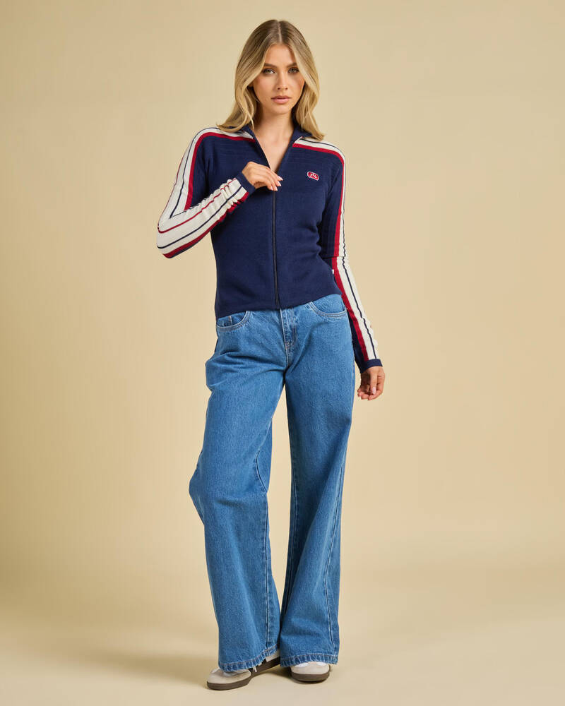 Rusty Daddy CB Zip Through Skimmer Knit Sweater for Womens