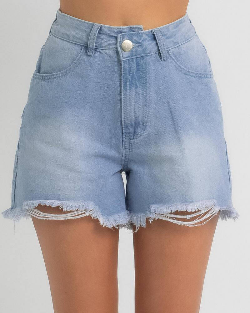 Ava And Ever Cruz Shorts In Mid Blue - Fast Shipping & Easy Returns ...