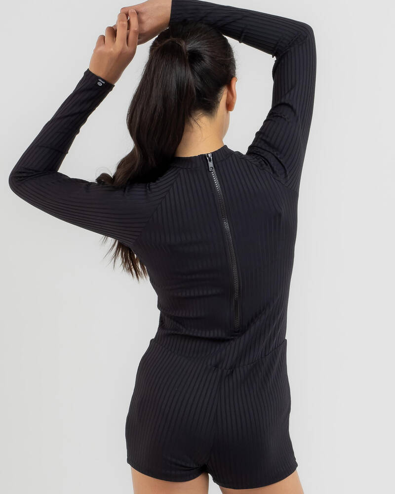 Shop Rip Curl Girls' Premium Surf Long Sleeve Boyleg Surf Suit In Black