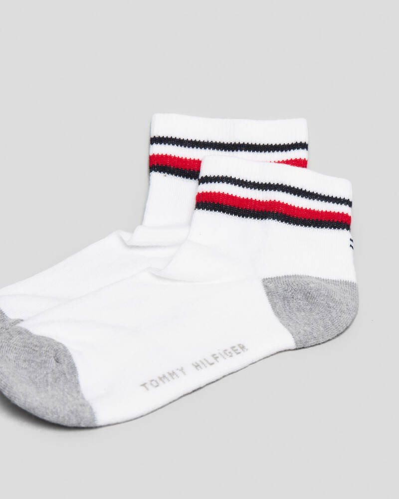 Tommy Hilfiger Boys' Iconic Sports Quarter Crew Socks 2 Pack for Mens