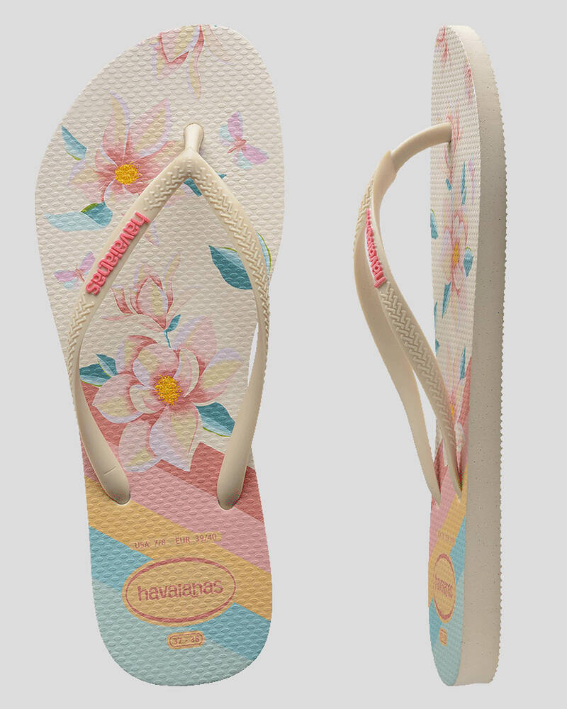 Havaianas Slim Floral Thongs for Womens image number null