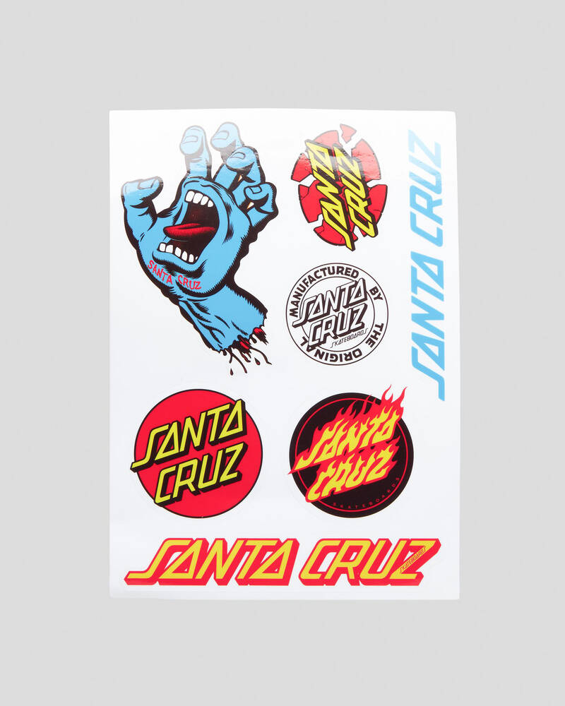 Santa Cruz Screaming Hand Multi Sticker Sheet for Unisex