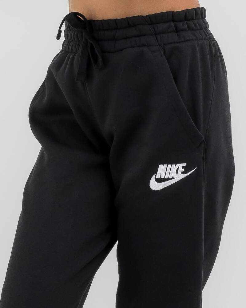Shop Nike Girls' Sportswear Track Pants In Black/black/white - Fast ...