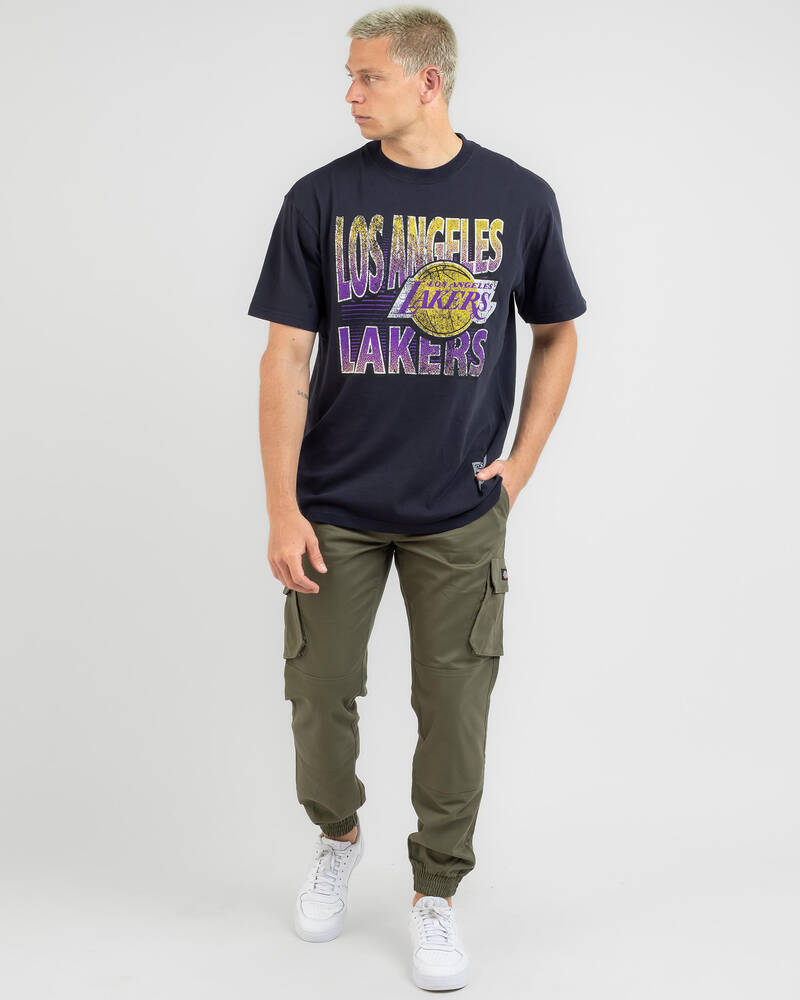 Mitchell & Ness Los Angeles Lakers Incline Stack T-Shirt for Mens