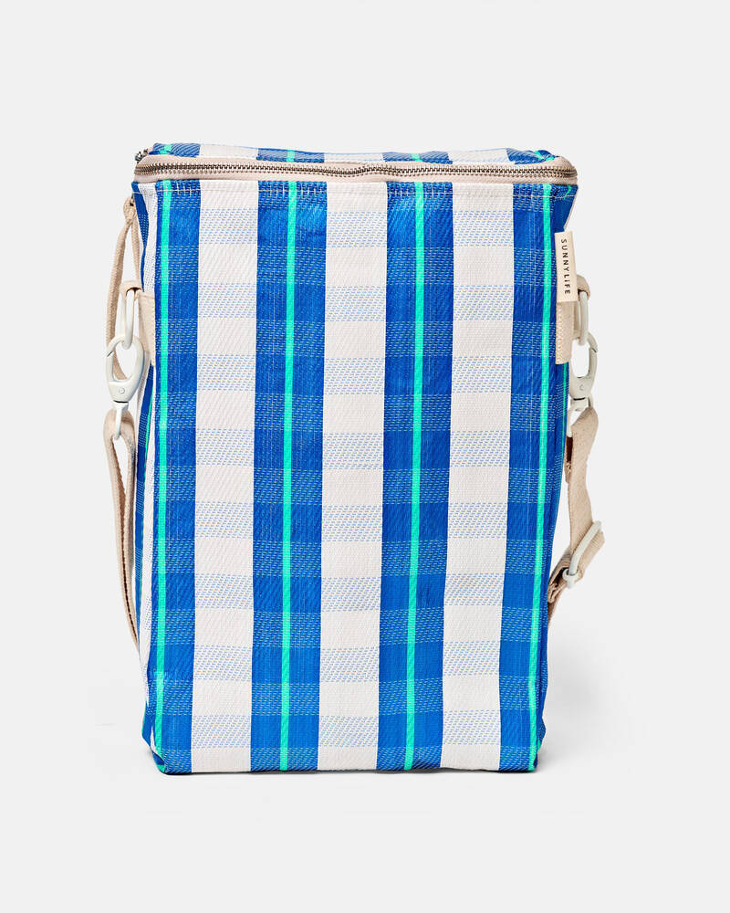 Sunnylife Neon Blue Recycled Nylon Drinks Cooler Bag for Unisex
