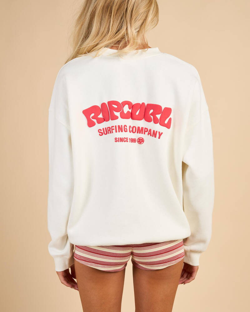 Rip Curl Surf Puff Heritage Crewneck Sweatshirt for Womens